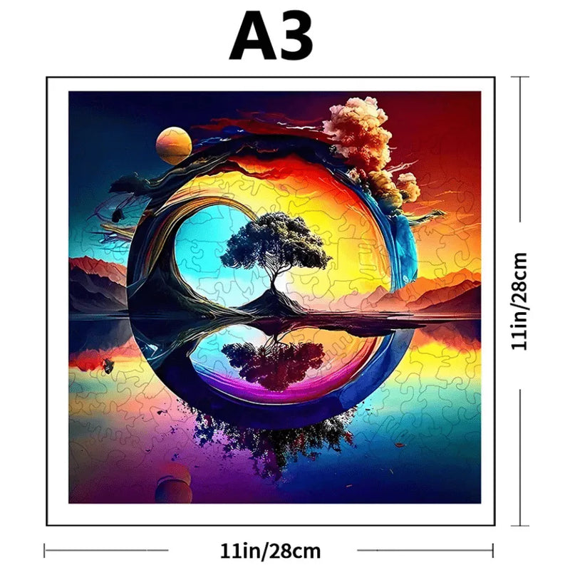 Quebra-Cabeça De Madeira Inova WOOD PUZZLE - Árvore do Lago | Diversão Com Diversos Benefícios