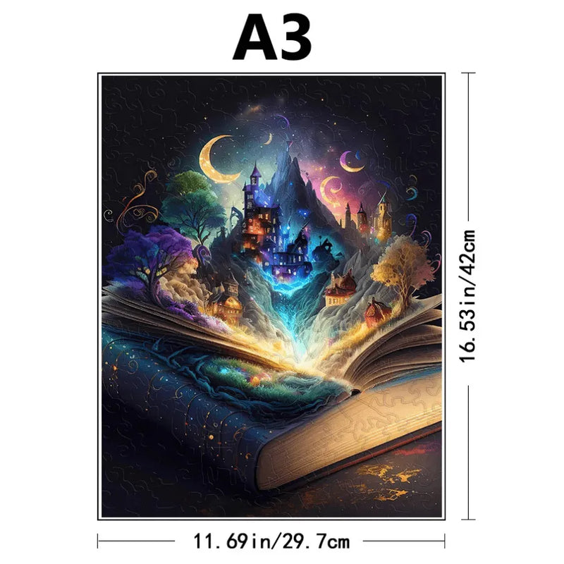 Quebra-Cabeça De Madeira Inova WOOD PUZZLE - Castelo Encantado | Diversão Com Diversos Benefícios Para Crianças e Idosos