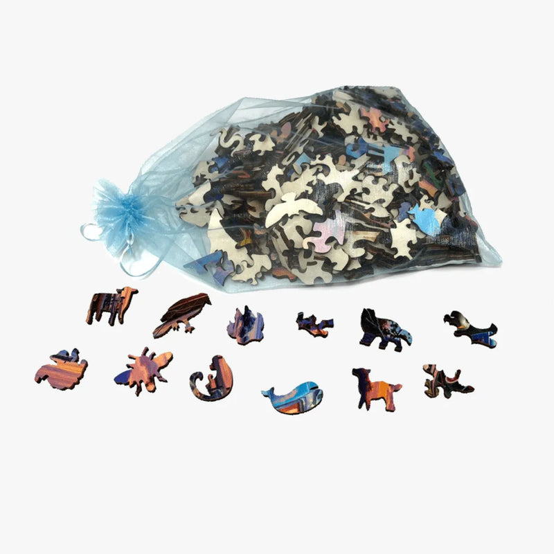 Quebra-Cabeça de Madeira Inova WOOD PUZZLE - Cachorro Aquarela | Diversão com Diversos Benefícios para Crianças e Idosos