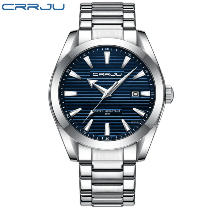 Relógio Masculino CRRJU "Deep Sea" Em Aço Inoxidável, Com movimento de Quartzo e Resistente a Água 30M