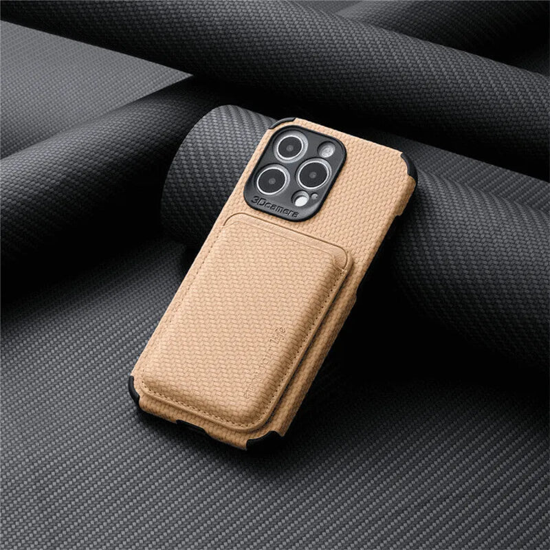 Capinha de Celular para Iphone com Porta Cartões Exclusivo em Couro MagSafe
