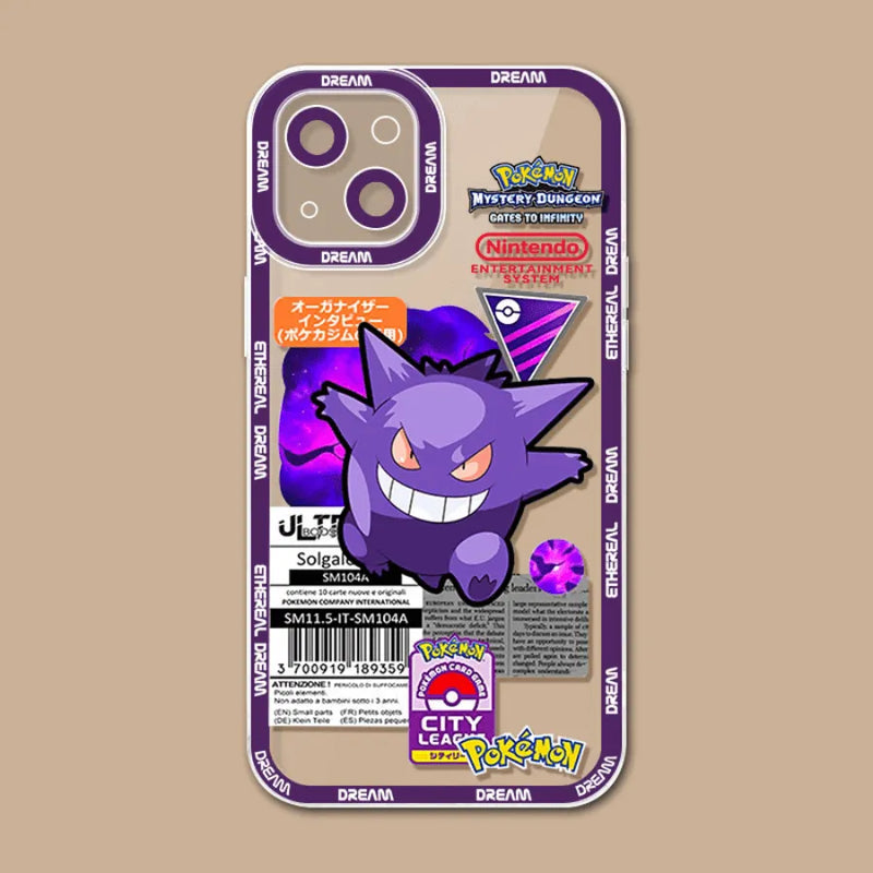Capinha Iphone Pokemon Gergar e Pikachu - Case De Alta Proteção e Resistência Para Um Treinador Pokemon