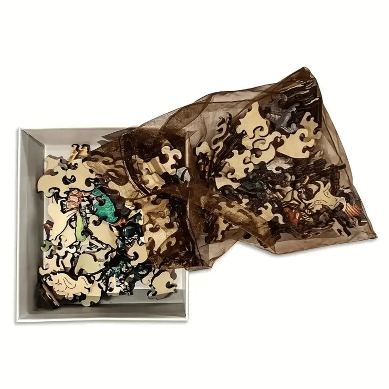 Quebra-Cabeça de Madeira Inova WOOD PUZZLE - Dragão Vermelho | Diversão com Diversos Benefícios para Crianças e Idosos