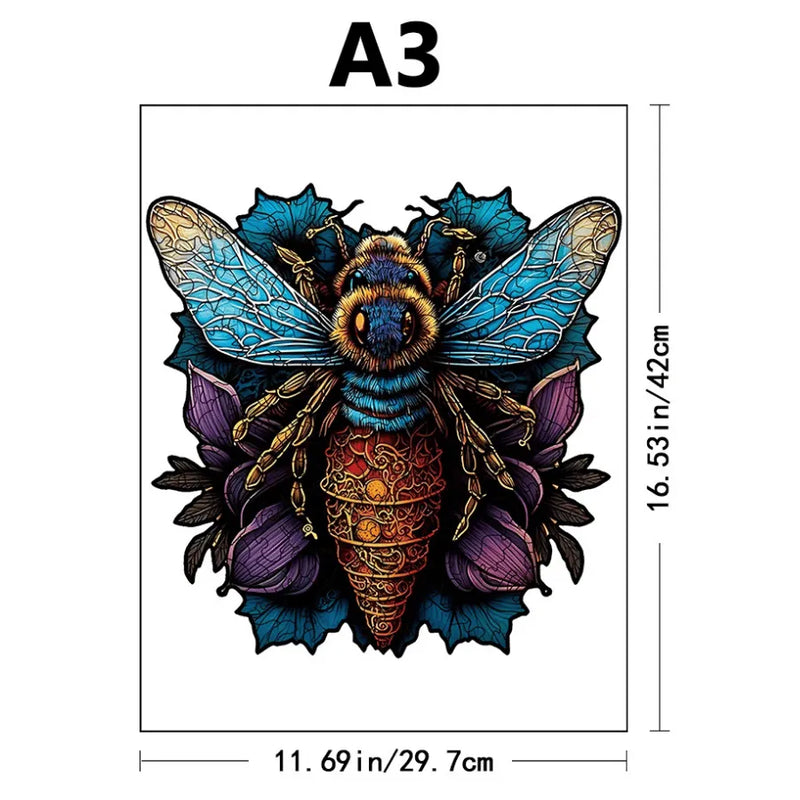 Quebra-Cabeça De Madeira Inova WOOD PUZZLE - Abelha Rainha | Diversão Com Diversos Benefícios Para Crianças e Idosos