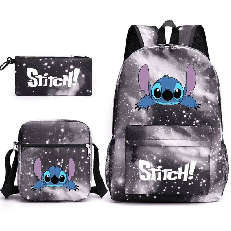 Kit Escolar Infantil Mochila + Lancheira e Estojo Lilo Stitch Lovers