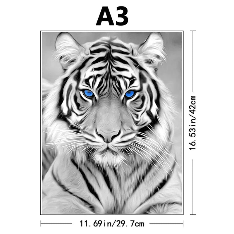 Quebra-Cabeça De Madeira Inova WOOD PUZZLE - Tigre Branco | Diversão Com Diversos Benefícios