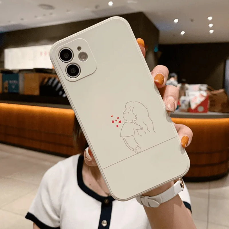 Capinha Iphone Casal "Segura Meu Beijo"  - Case de Alta Proteção e Resistência