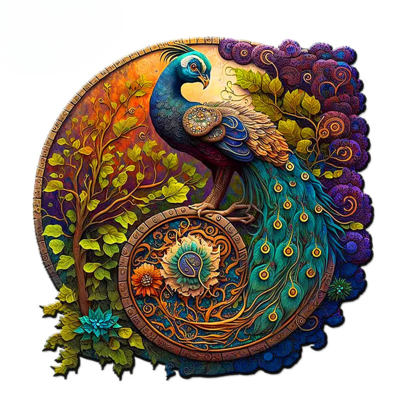 Quebra-Cabeça de Madeira Inova WOOD PUZZLE - Pássaros Floral | Diversão com Diversos Benefícios