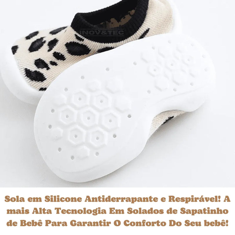 Sapatinho Meia "Baby Fashion" Para bebês e Crianças - Super Confortável, Seguro e Antiderrapante