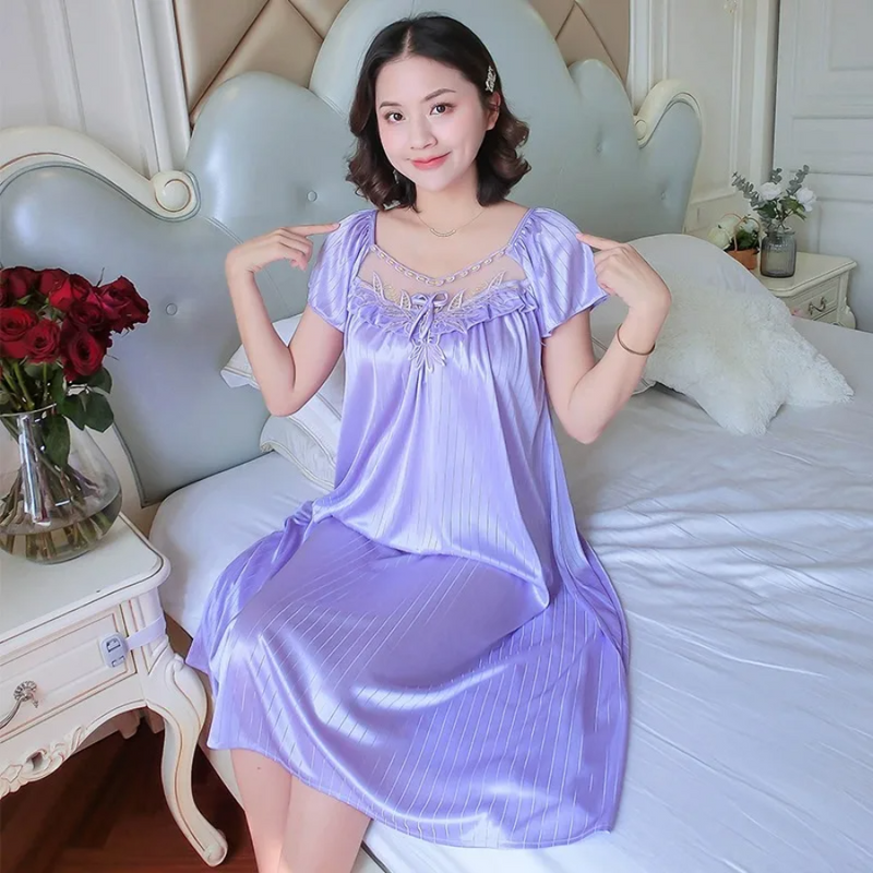 Pijama Feminino Radiant Lace - Camisola com Renda Translúcida Super Confortável | Sensual, Leve e Elegante