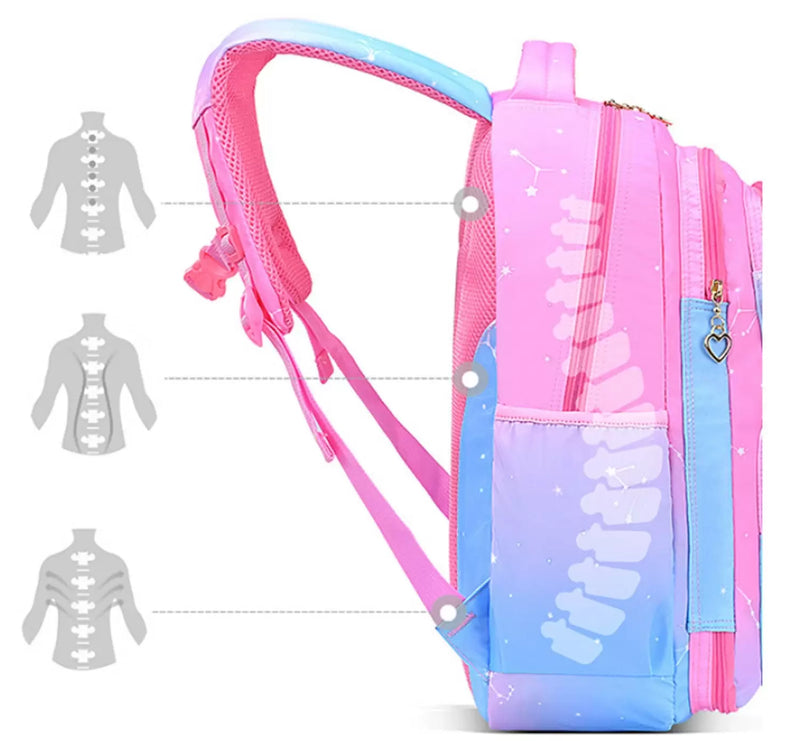 Mochila Infantil Princesa Pink - Otopédica, Leve e Resistente, Impermeável e Alta Capacidade