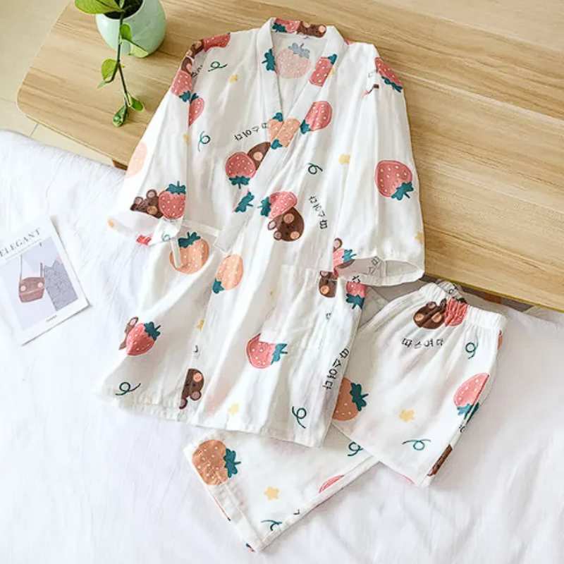 Pijama Feminino Cotton Blossom - Conjunto Calça e Camisa Curta em 100% Algodão | Macio, Leve e Super Confortável