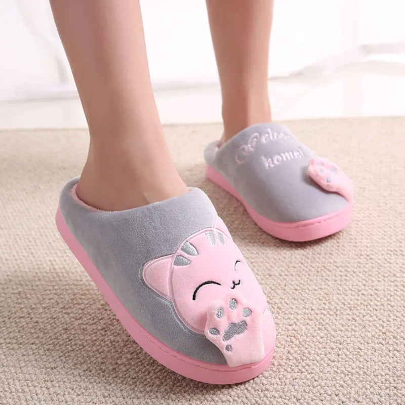 Pantufa Quentinha de Gatinho com Sola Antiderrapante para o Inverno e Dias Frios Welcome Home