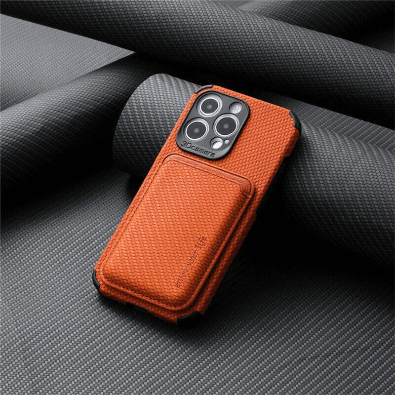 Capinha de Celular para Iphone com Porta Cartões Exclusivo em Couro MagSafe