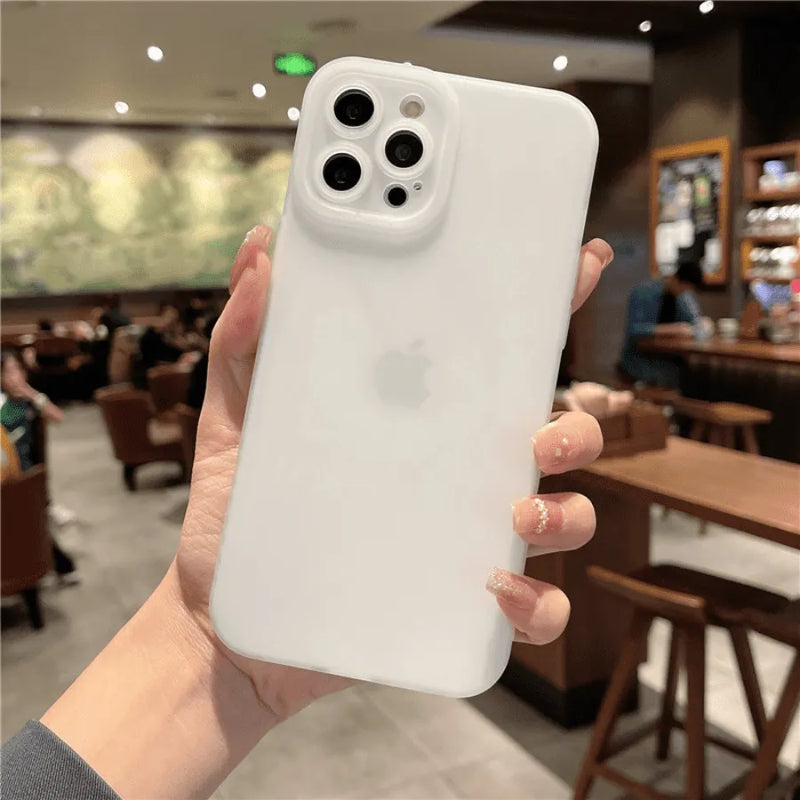 Capinha de Celular para IPhone em Silicone com proteção 360º para as lentes da Câmera Matte Anti-Impacto Câmera Pro