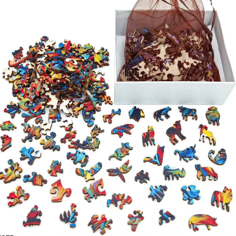 Quebra-Cabeça De Madeira Inova WOOD PUZZLE - Coruja e Folhas | Diversão Com Diversos Benefícios