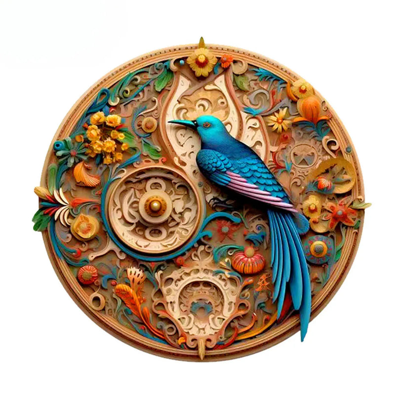 Quebra-Cabeça de Madeira Inova WOOD PUZZLE - Pássaros Floral | Diversão com Diversos Benefícios