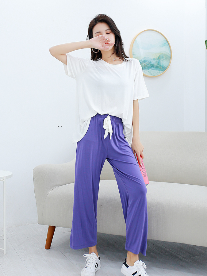 Pijama Feminino Bliss Dream - Conjunto Calça e Camisa Manga Curta 100% Modal | Respirável, Macio e Super Confortável