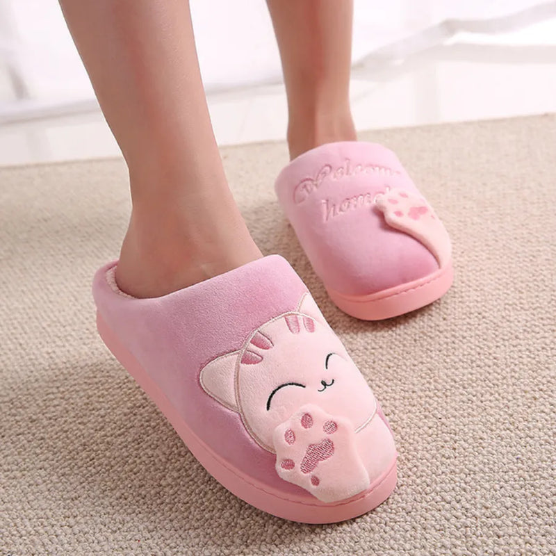 Pantufa Quentinha de Gatinho com Sola Antiderrapante para o Inverno e Dias Frios Welcome Home
