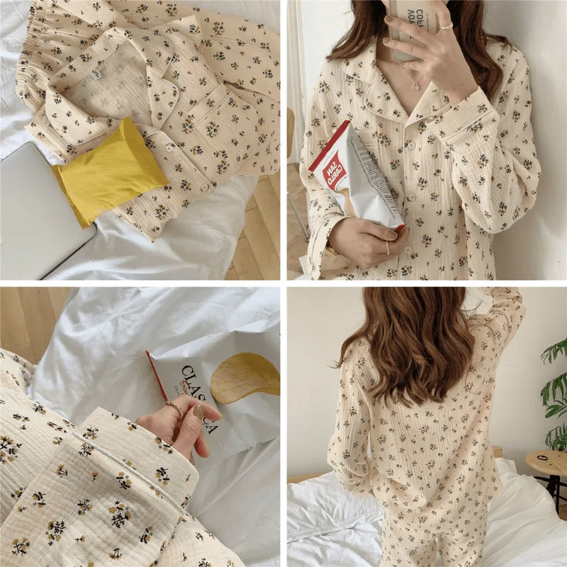 Pijama Feminino Cozy Dreams - Conjunto Camisa Longa e Calça | Tecido Algodão Super Macio e Confortável