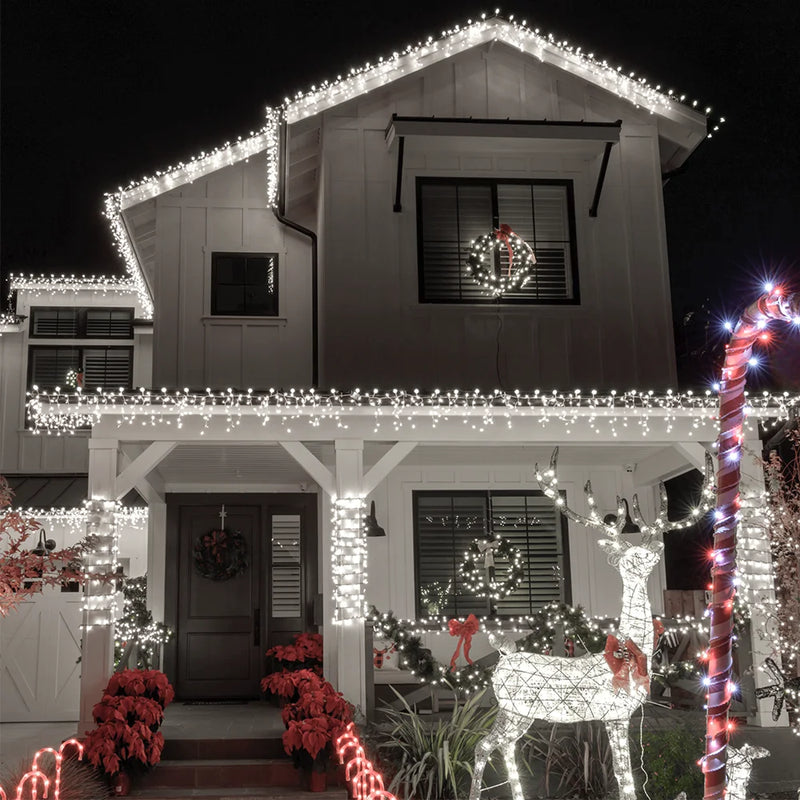 Cortina de Pisca Pisca estilo Cascata 5,5m 200 LEDs Resistentes a Água