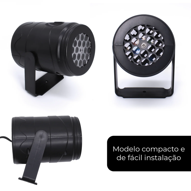 Projetor RGB de Natal Desenhos Natalinos Rotativos