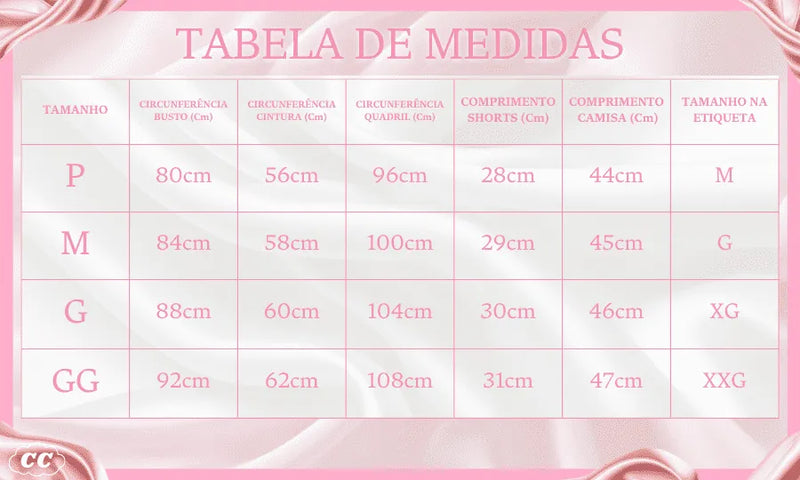 Pijama Feminino Listrado Sleep All Day - Conjunto BabyDoll e Shorts Fresquinho LooseFit | Tecido Super Macio e Confortável