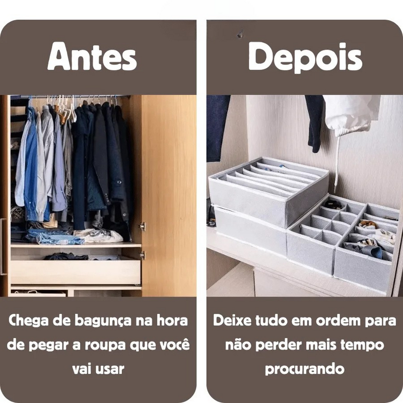 Kit 4 Organizadores de Gaveta Feito em Oxford Anti Mofo e Anti Odor OrganizerSet