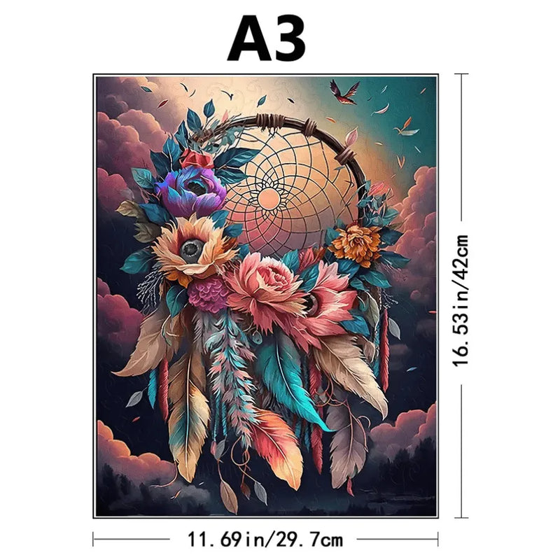 Quebra-Cabeça De Madeira Inova WOOD PUZZLE - Mandala Florida | Diversão Com Diversos Benefícios Para Crianças e Idosos