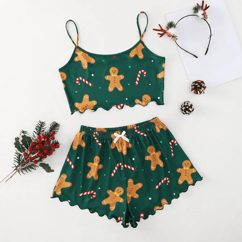 Pijama Feminino Candy - Conjunto Top Cropped e Shorts Fresquinho LooseFit | Tecido Super Macio e Confortável