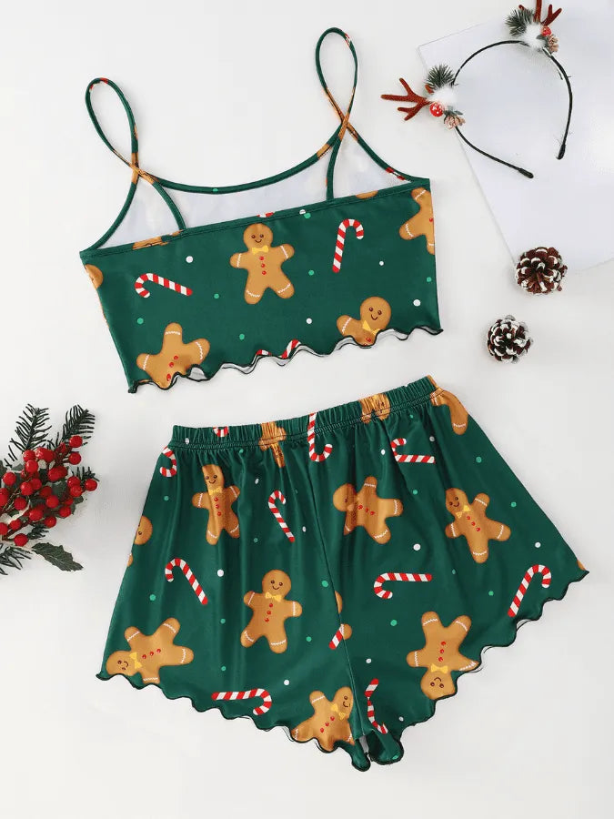 Pijama Feminino Candy - Conjunto Top Cropped e Shorts Fresquinho LooseFit | Tecido Super Macio e Confortável