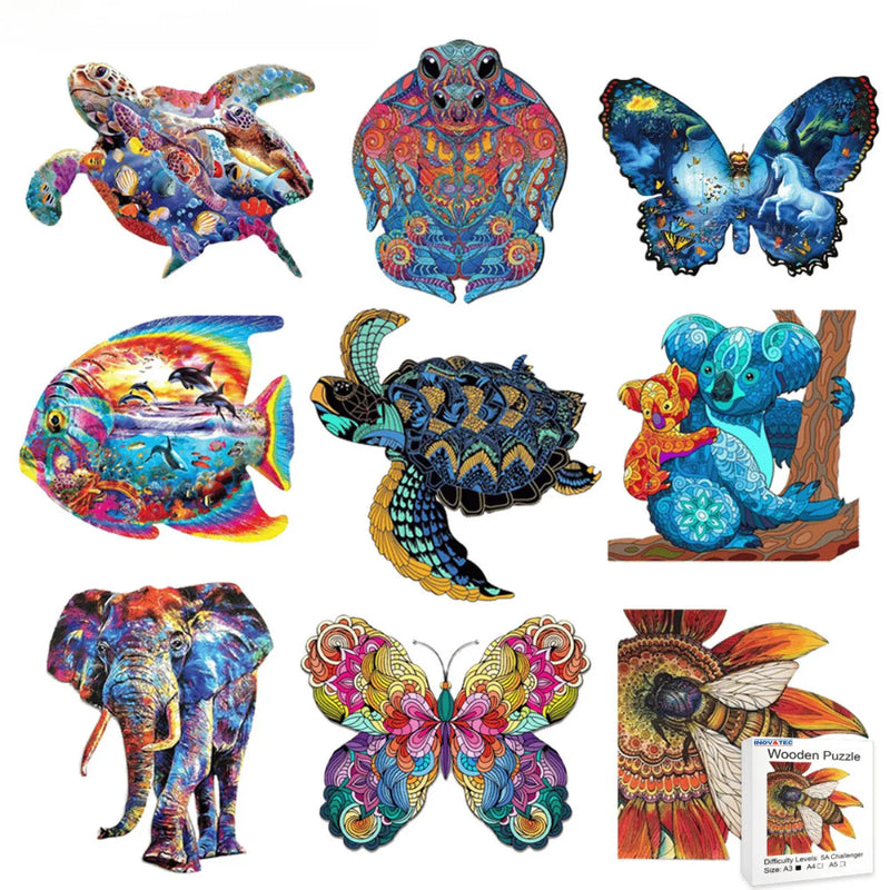 Quebra-Cabeça de Madeira Inova WOOD PUZZLE - Aventura da Arte | Diversão com Diversos Benefício