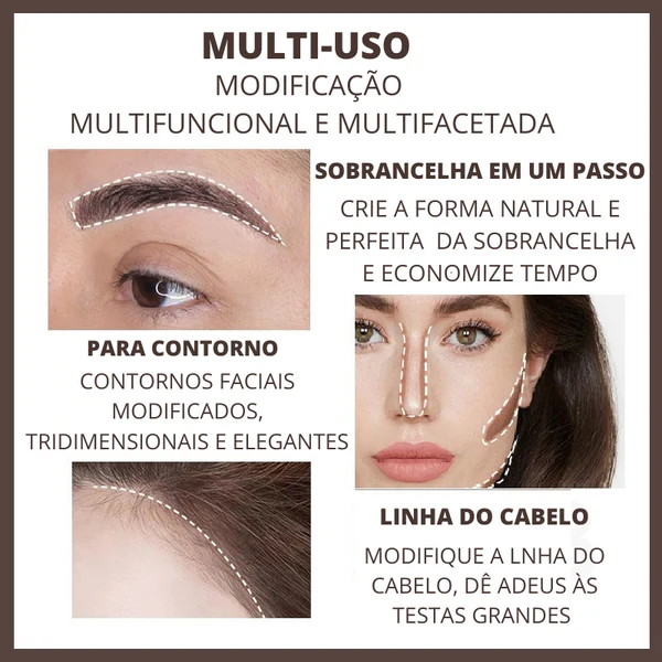 Kit Carimbo, Moldes e Escovinhas para Sobrancelha Eyebrow Shape