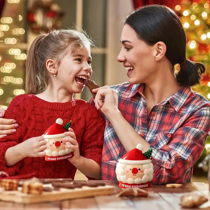 Canecas em Cerâmica com Tampa e Colher Papai Noel