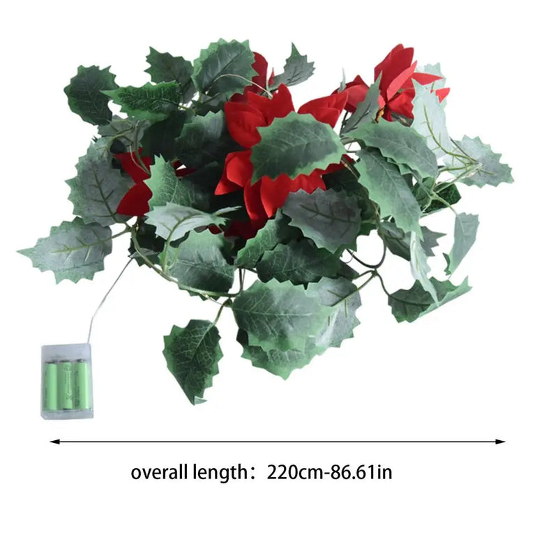 Decoração Artificial Guirlanda de Natal com Luz LED em PVC