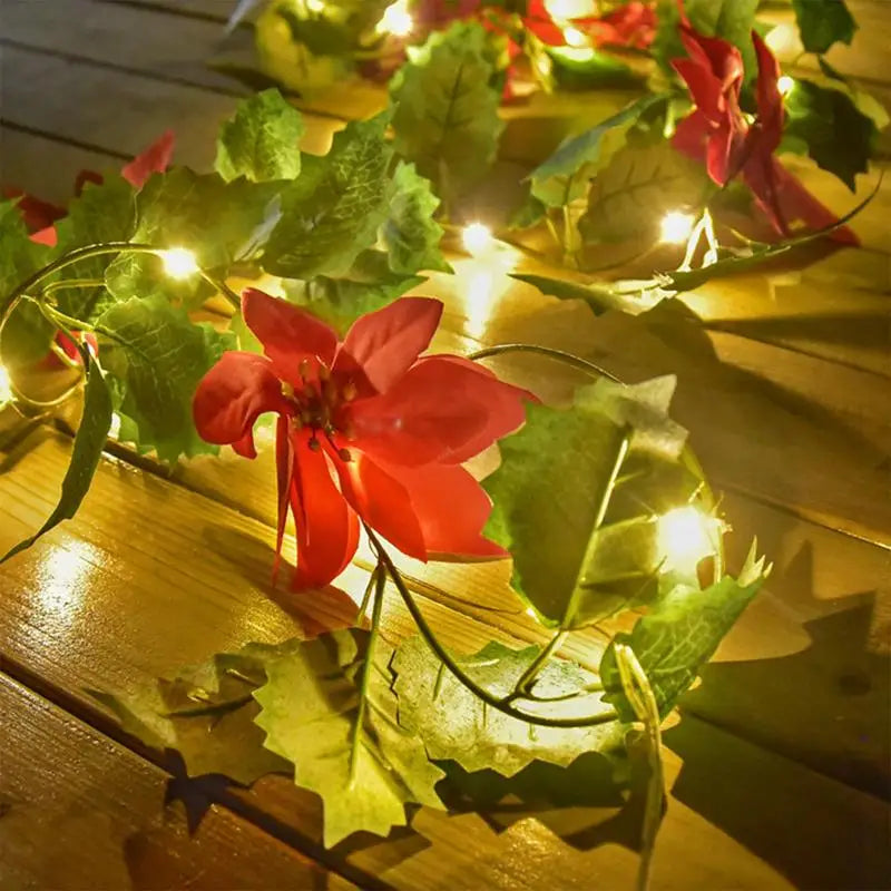 Decoração Artificial Guirlanda de Natal com Luz LED em PVC