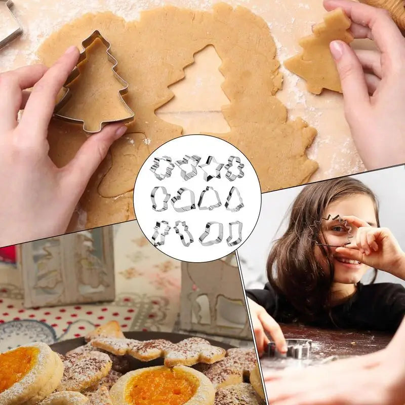 Kit com 12 Cortadores de biscoitos de Aço Inoxidável