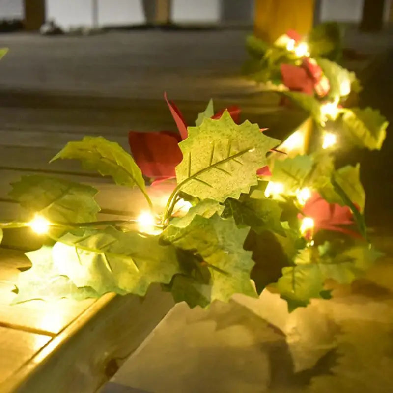 Decoração Artificial Guirlanda de Natal com Luz LED em PVC