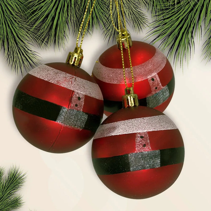 Kit Enfeites de Natal 6 Bolinhas de 6cm para Pendurar
