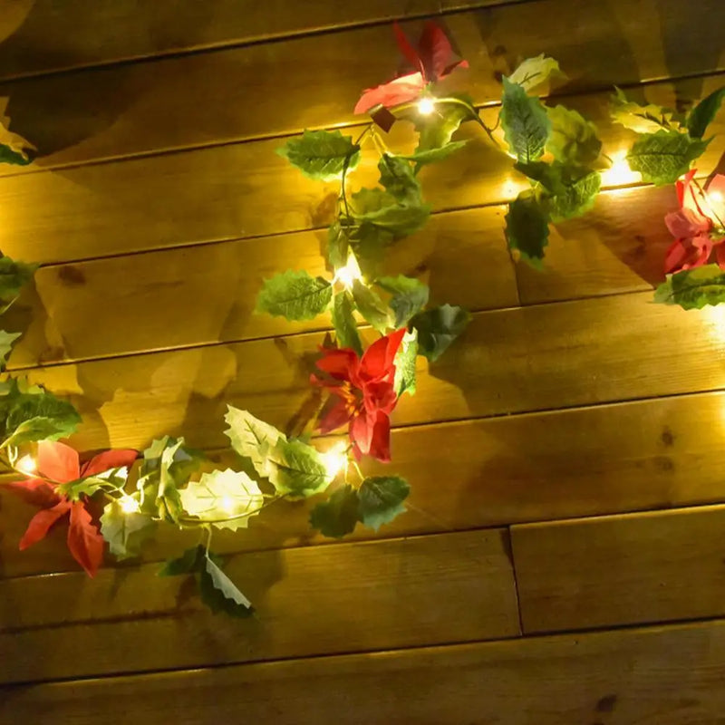 Decoração Artificial Guirlanda de Natal com Luz LED em PVC