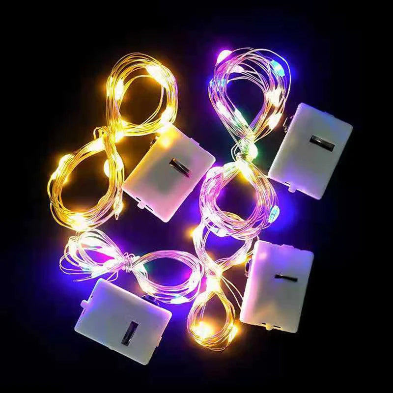 Kit 10 Cordas 2m com 20 Luzes LED de Fadas a Pilhas para Decoração