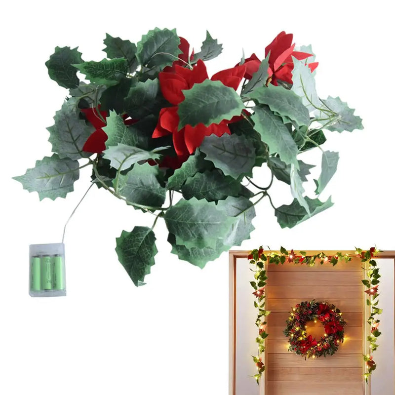 Decoração Artificial Guirlanda de Natal com Luz LED em PVC