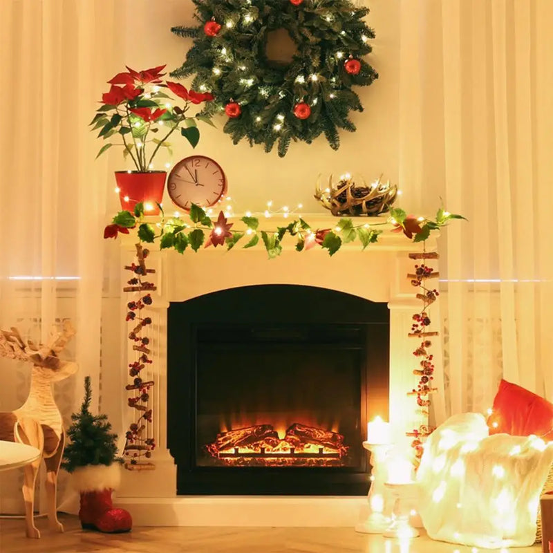 Decoração Artificial Guirlanda de Natal com Luz LED em PVC