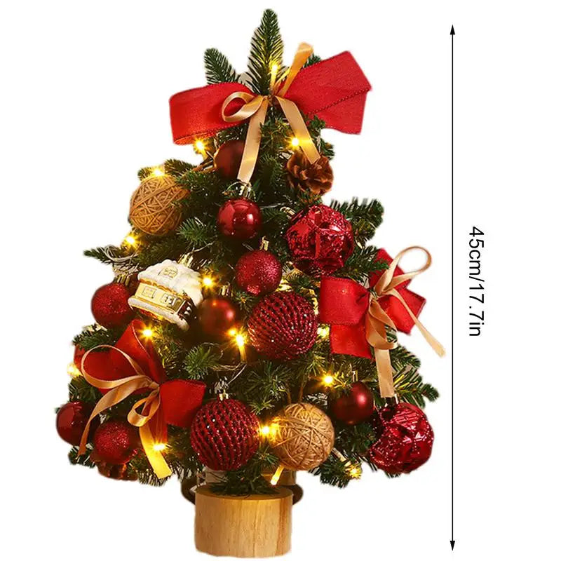 Árvore de Natal Pequena com Luzes LEDs Enfeite para Mesas Natalinas
