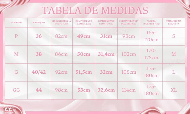 Pijama Feminino PinkyButterfly - Conjunto BabyDoll e Shorts Fresquinho LooseFit | Tecido Super Macio e Confortável