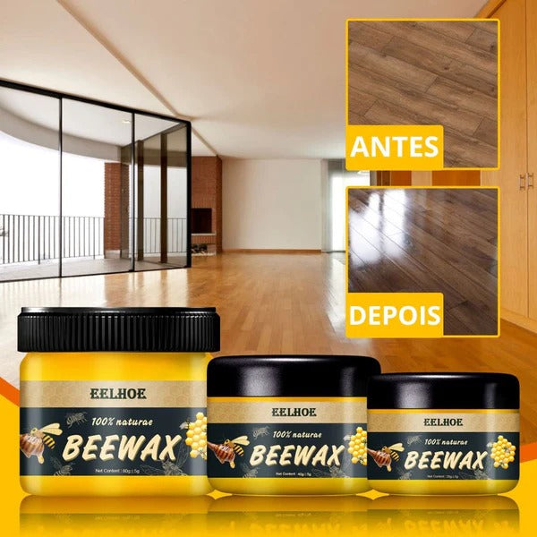Cera Feita com Mel de Abelha Restauradora Premium de Móveis, Pisos e Madeiras BeeWax [COMPRE 1 LEVE 3]
