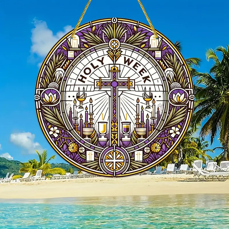 Vitral Decorativo Em Acrílico - Semana Santa | Decoração Religiosa Para Sua Casa