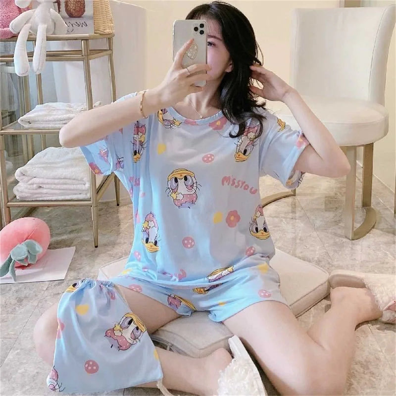 Pijama Feminino Margarida - Conjunto Camisa e Shorts LooseFit | Tecido Algodão Super Macio e Confortável