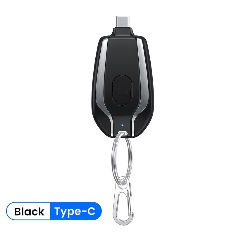 Carregador portátil chaveiro MINI CHARGER 1500mAh Original - USB-C e Lightining