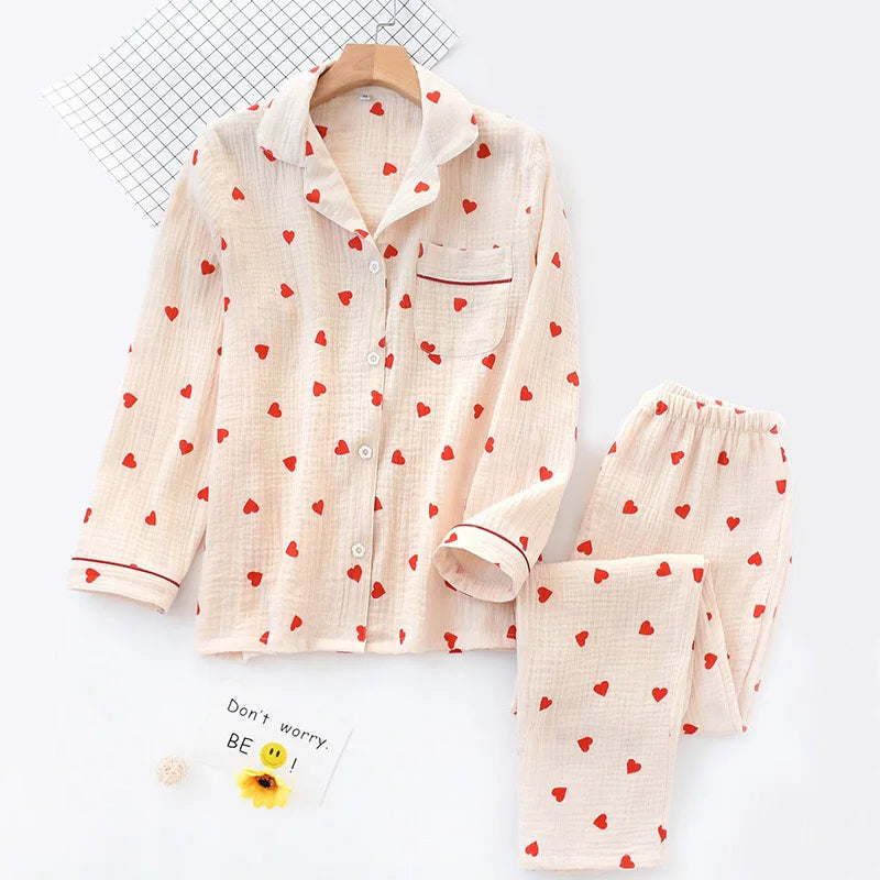 Pijama Feminino Pure Love - Conjunto Com Calça e Camisa Longa 100% em Algodão | Macio, Leve e Super Confortável